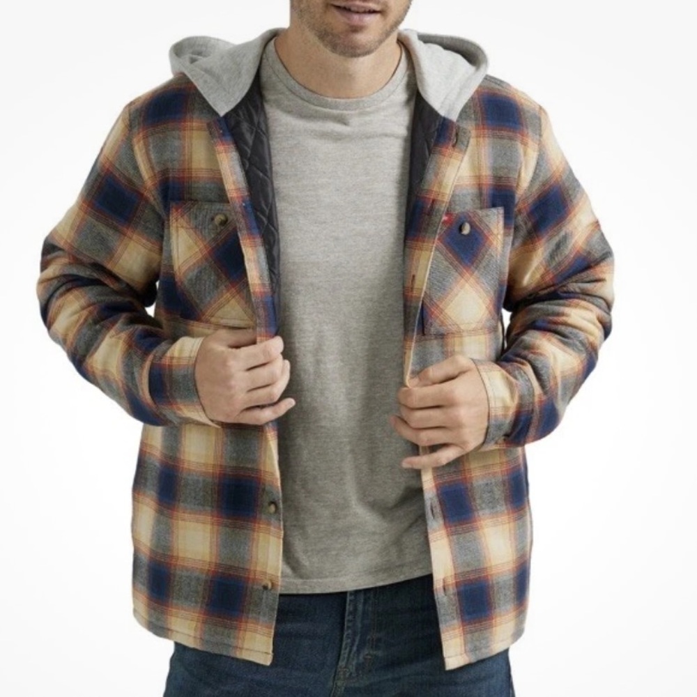 Wrangler Quilt Lined Hooded Shirt Jacket Shacket